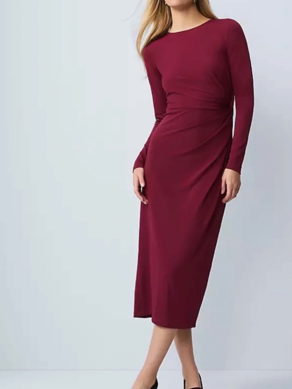 Ann TaylorCrew Neck Twist Front Sheath Dress Size 6 - Picture 3 of 12